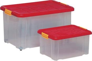 Small plastic storage boxes